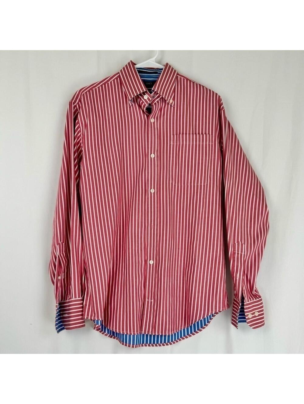 Lincs - David Chu - Red, White, and Blue Striped Button-Up Shirt - Size S